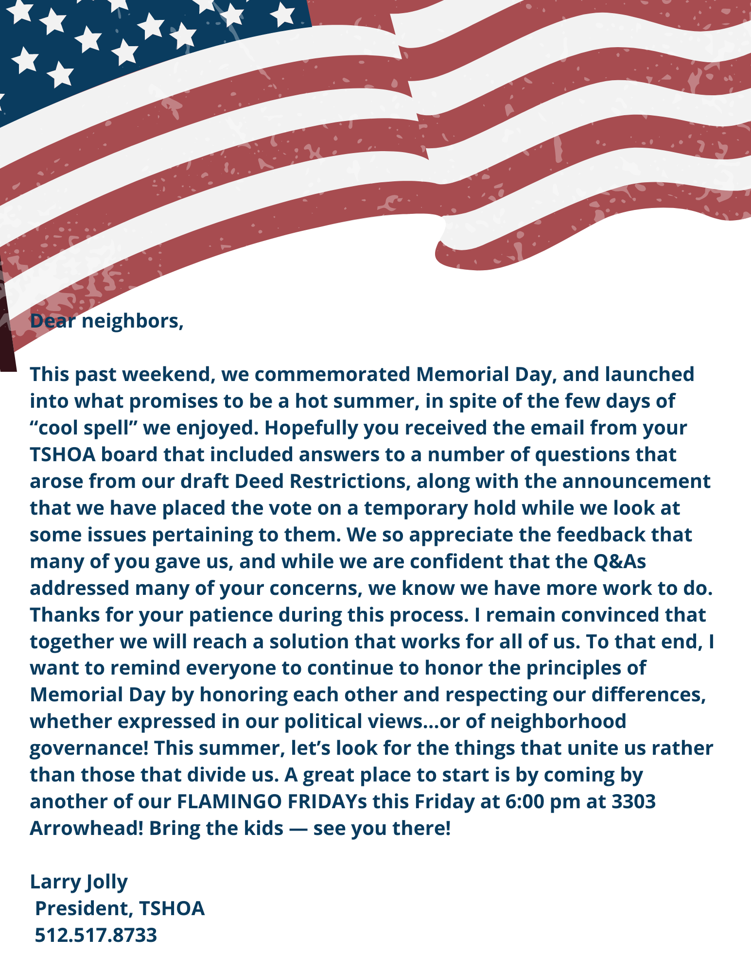 Happy Memorial Day Neighbors!